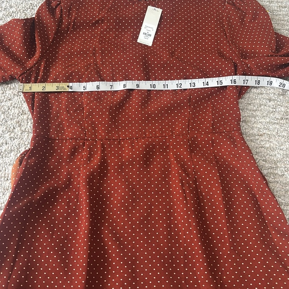 🌸 3/$15 NWT: Francesca Rust Polka Dot Faux Wrap Dress - Picture 10 of 10